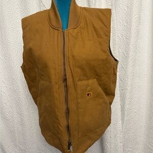 Wells Lamont Brown Quilted Vest with Zipper and Stand-Up Collar.